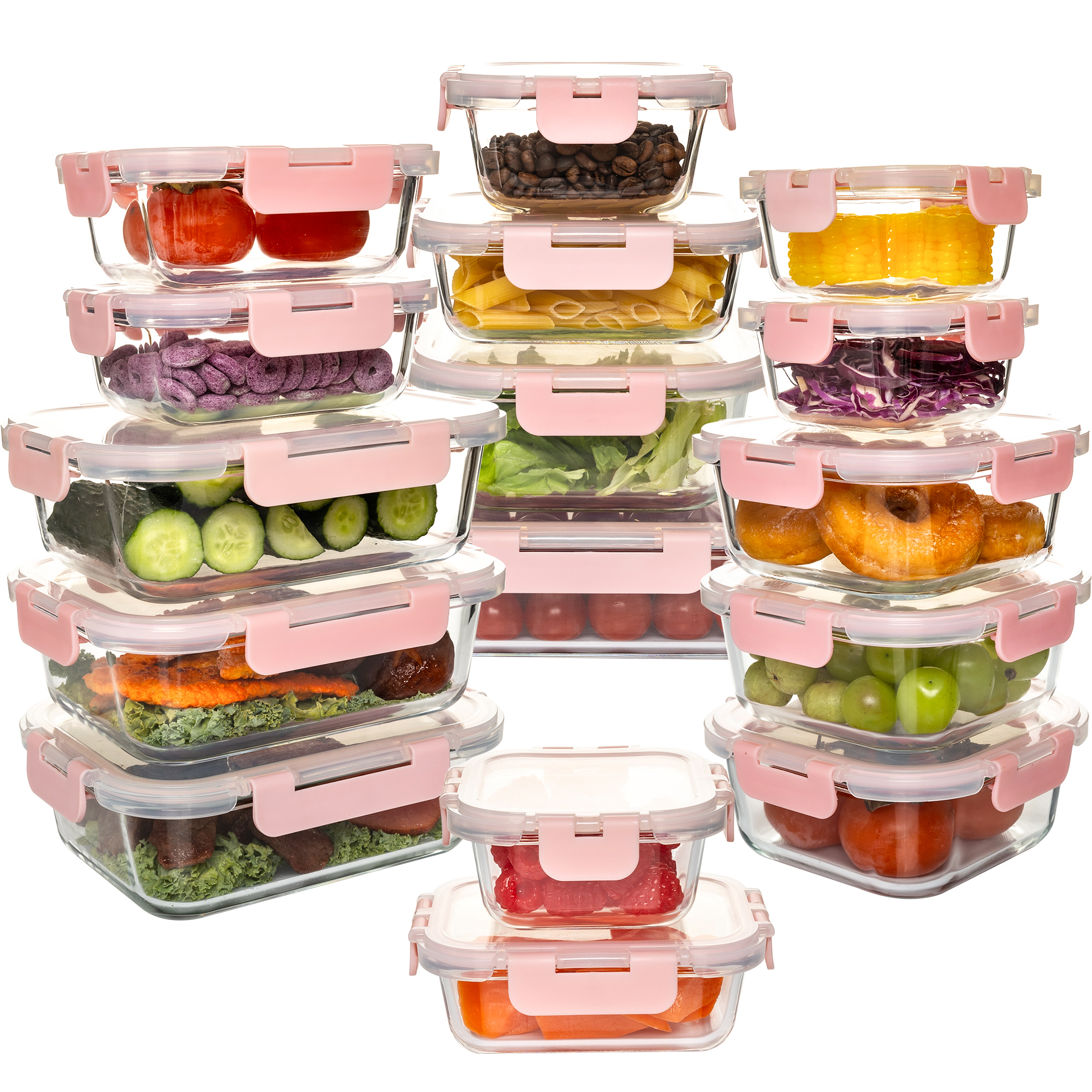 Food Storage Safe - 16-Piece Glass Food Storage Containers Set,