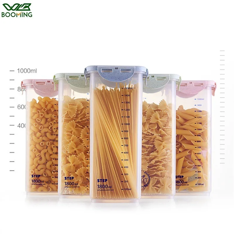 Airtight Cereal Jar - WBBOOMING Healthy Plastic Box Food Storage