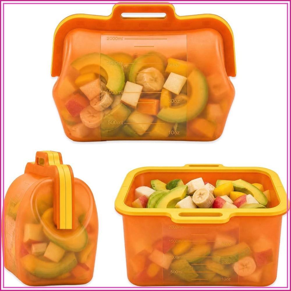 Food Storage Reusable Bags - Reusable Silicone Food Storage Bags, Stand