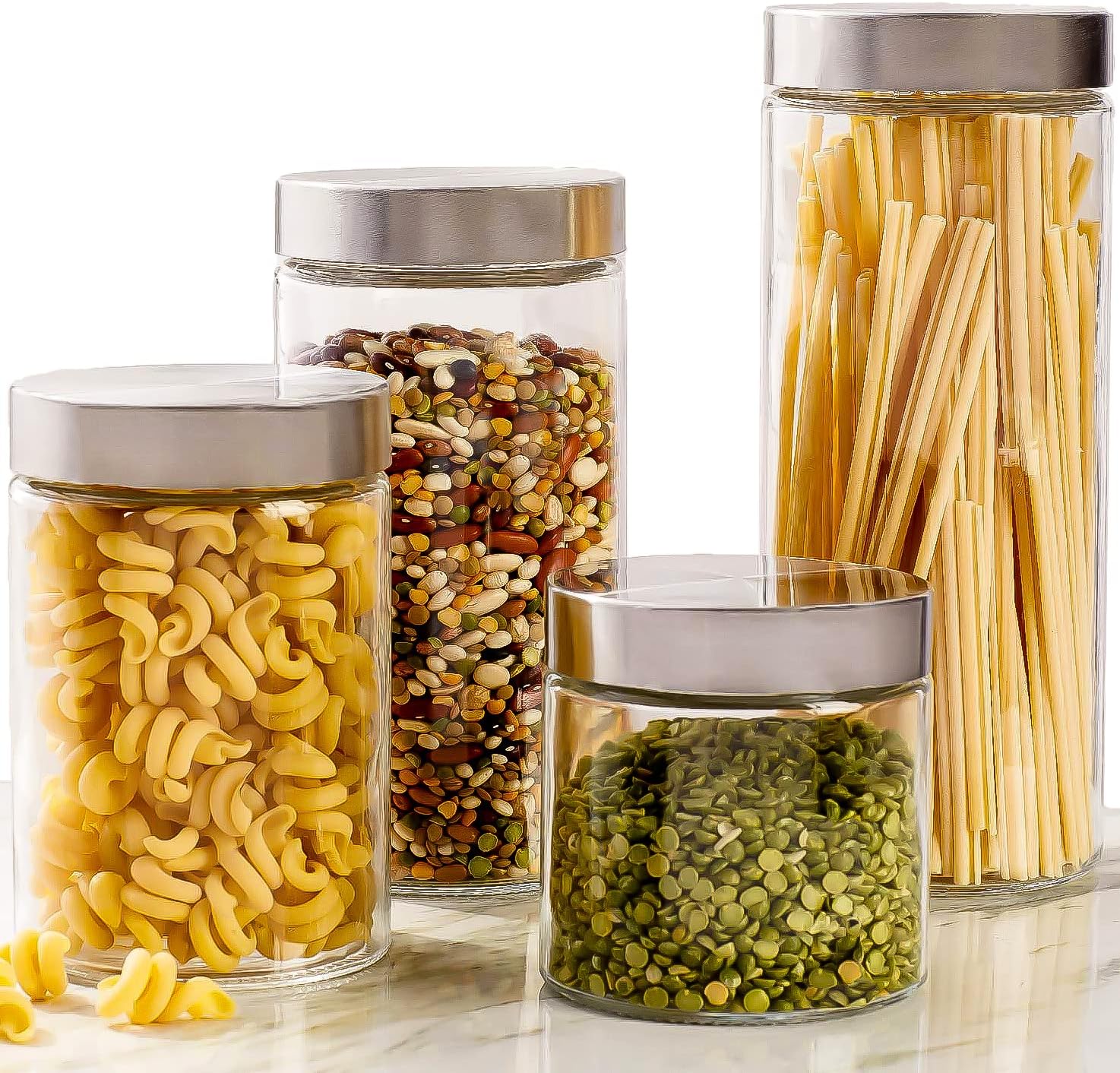 Set Food Storage - 4pc Canister Sets for Kitchen Counter