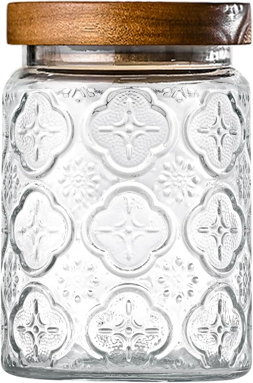 Airtight Cereal Jar - 24oz Vintage Glass Jar with Airtight