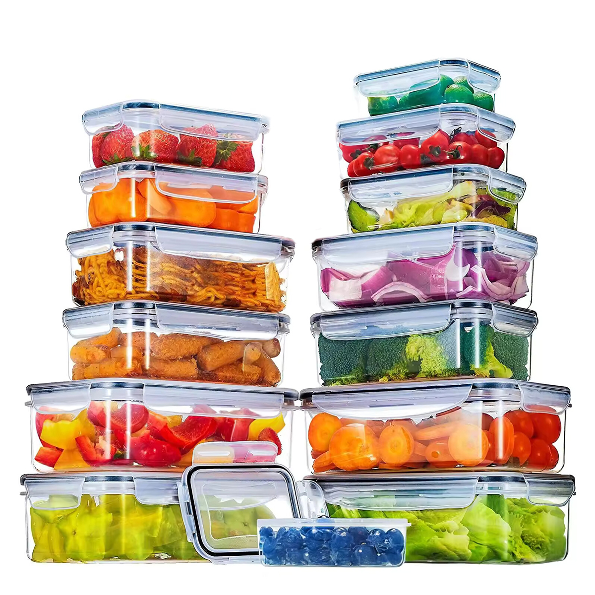 Food Storage Prep Containers - 34PCS-Assorted Size Airtight Food Storage Containers