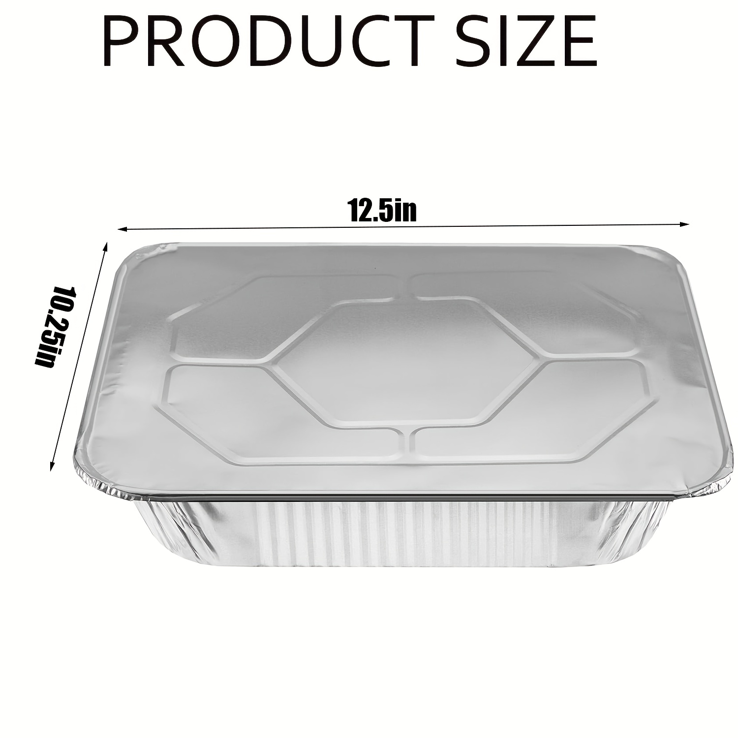 Food Storage Prep Containers - 25Pack 12.5x10.25inch Disposable Aluminum Pans with
