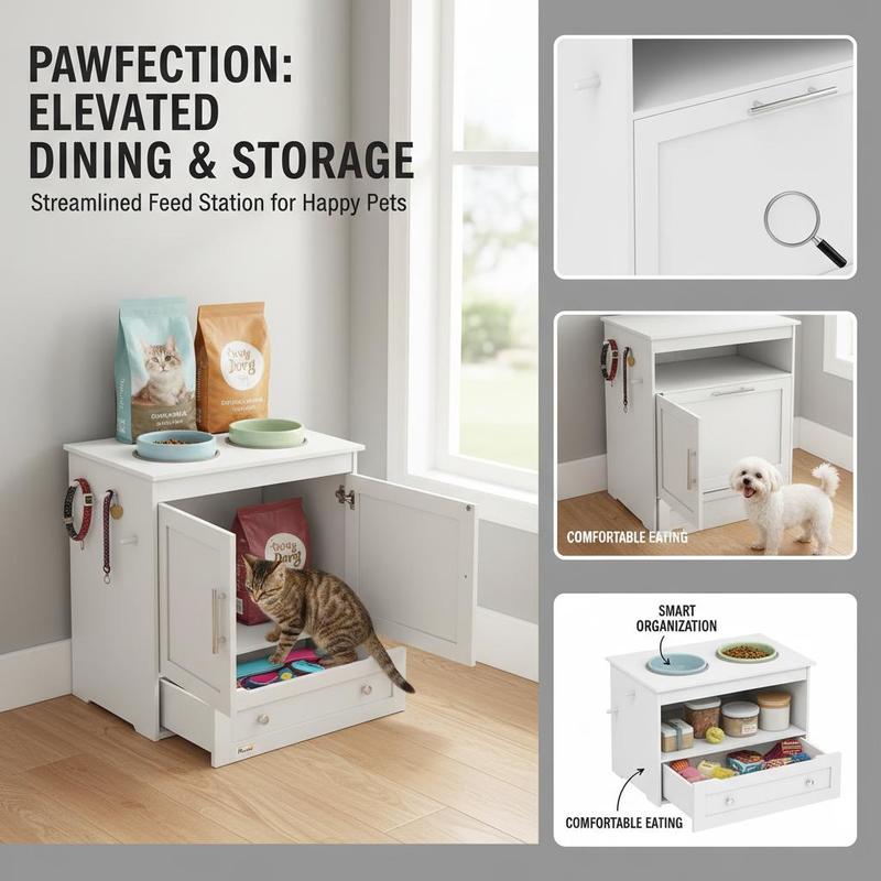 PawHut Pet Feeding Station, Pe - Food Storage In Cabinets ulasan dan harga