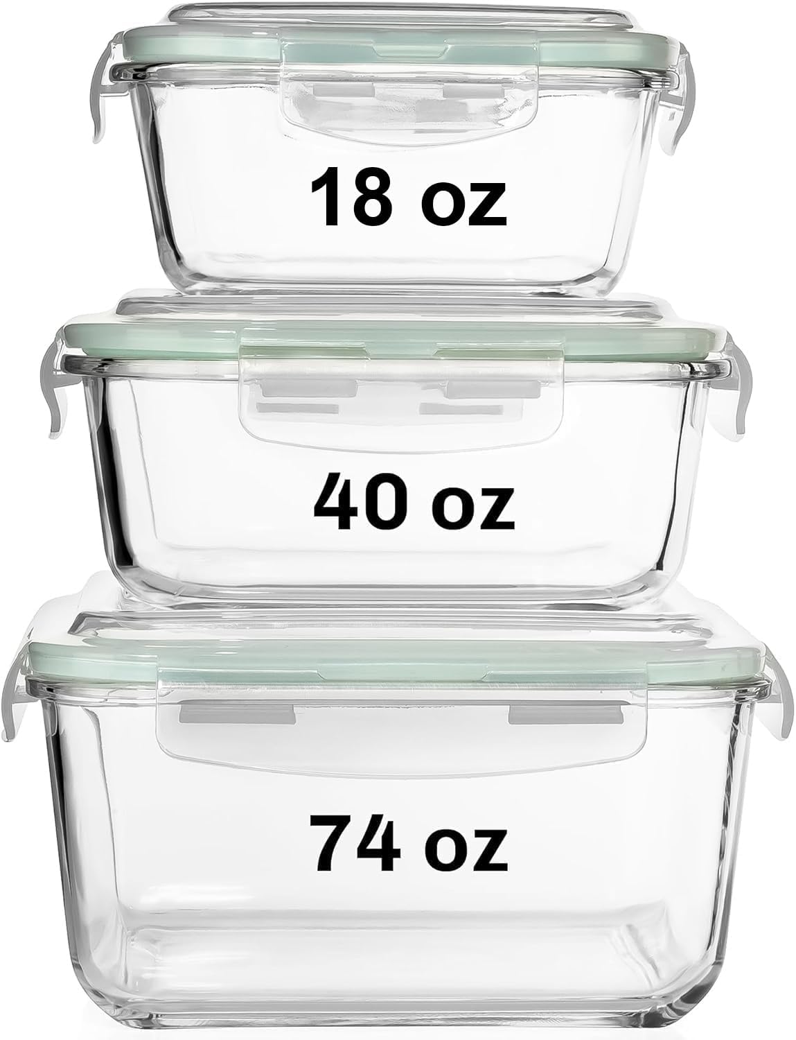 6 PC Square Glass Food Storage - Set Food Storage ulasan dan harga