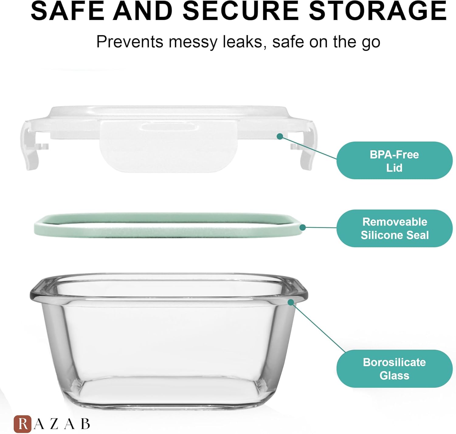 6 PC Square Glass Food Storage - Set Food Storage ulasan dan harga