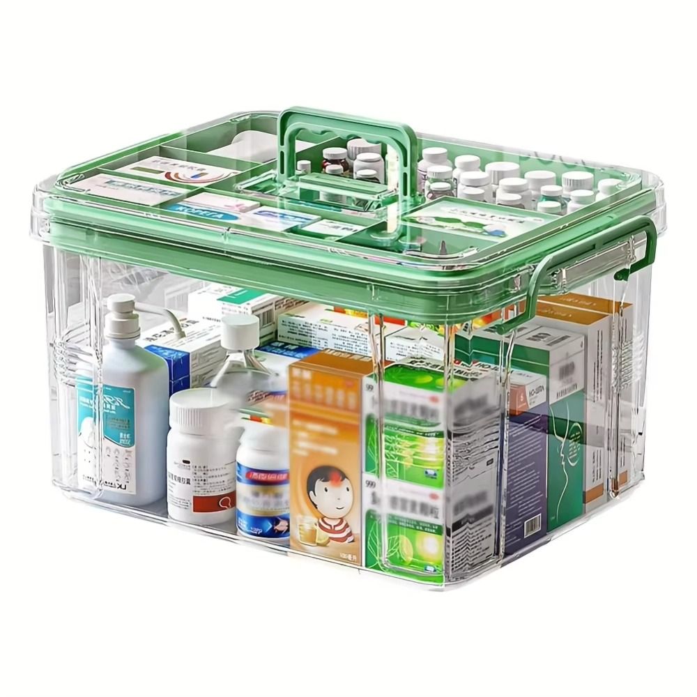 Portable Double Layers Medicin - Food Storage Emergency ulasan dan harga