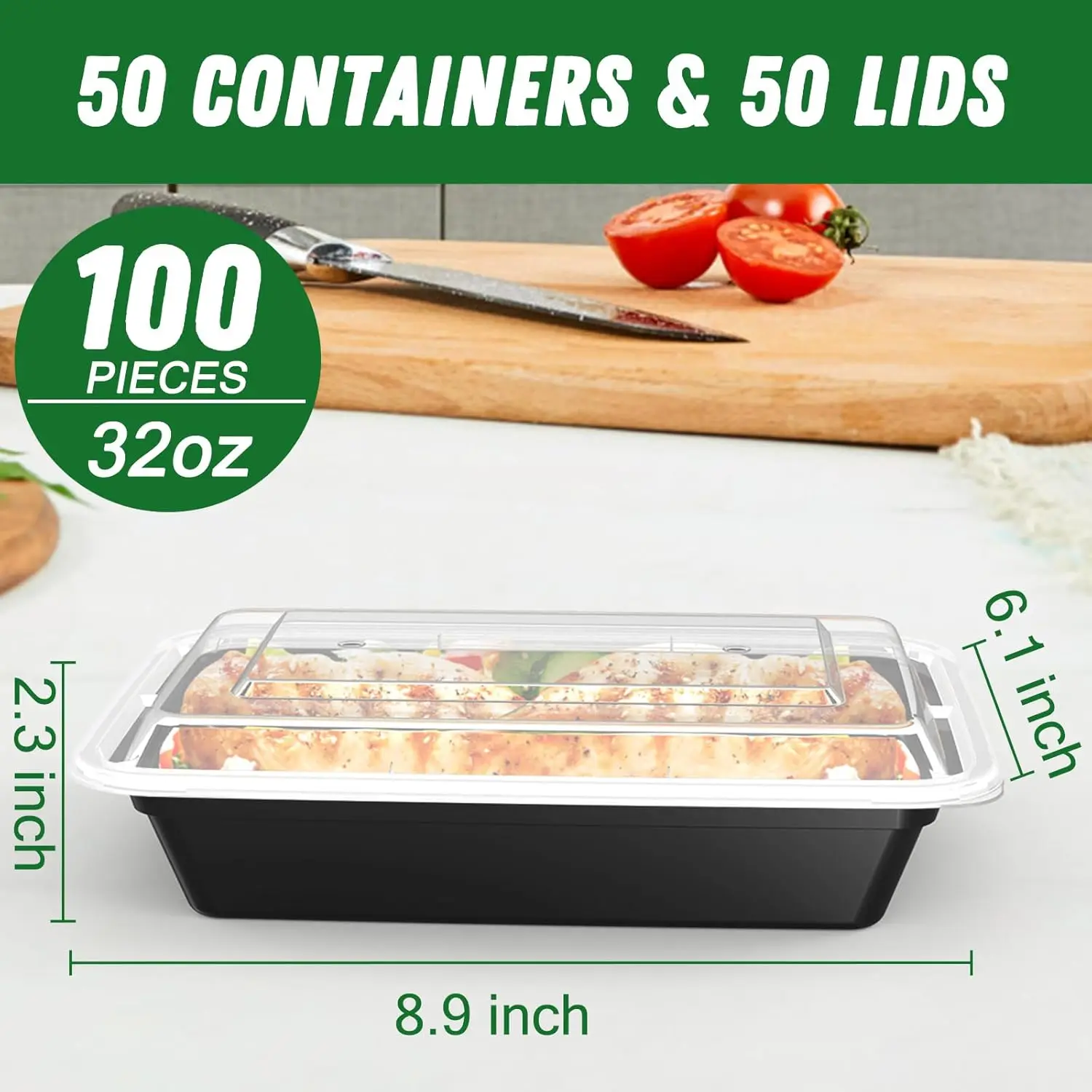 50 Pack (100-Piece) 32 oz Meal - Food Storage Safe ulasan dan harga