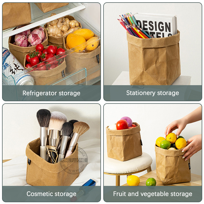 Kraft Paper Bag Washable Paper - Food Storage Reusable Bags ulasan dan harga