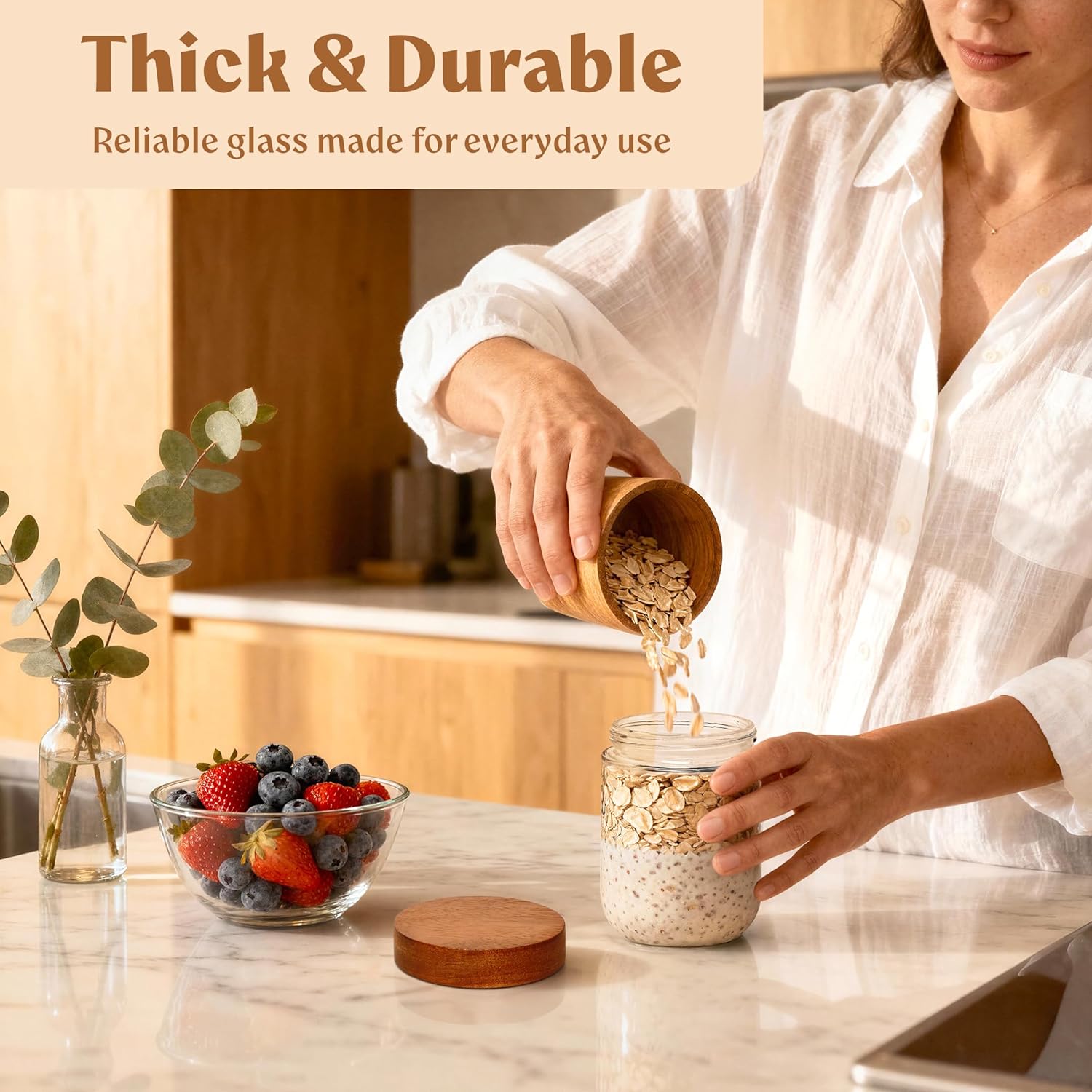 Overnight Oats Containers with - Food Storage Prep Containers ulasan dan harga