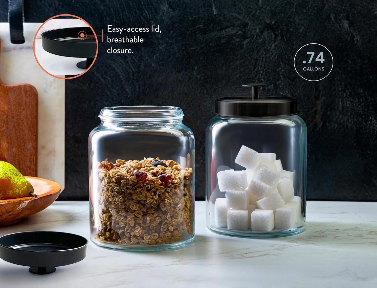 Glass Kitchen Canister Set, Fo - Set Food Storage ulasan dan harga