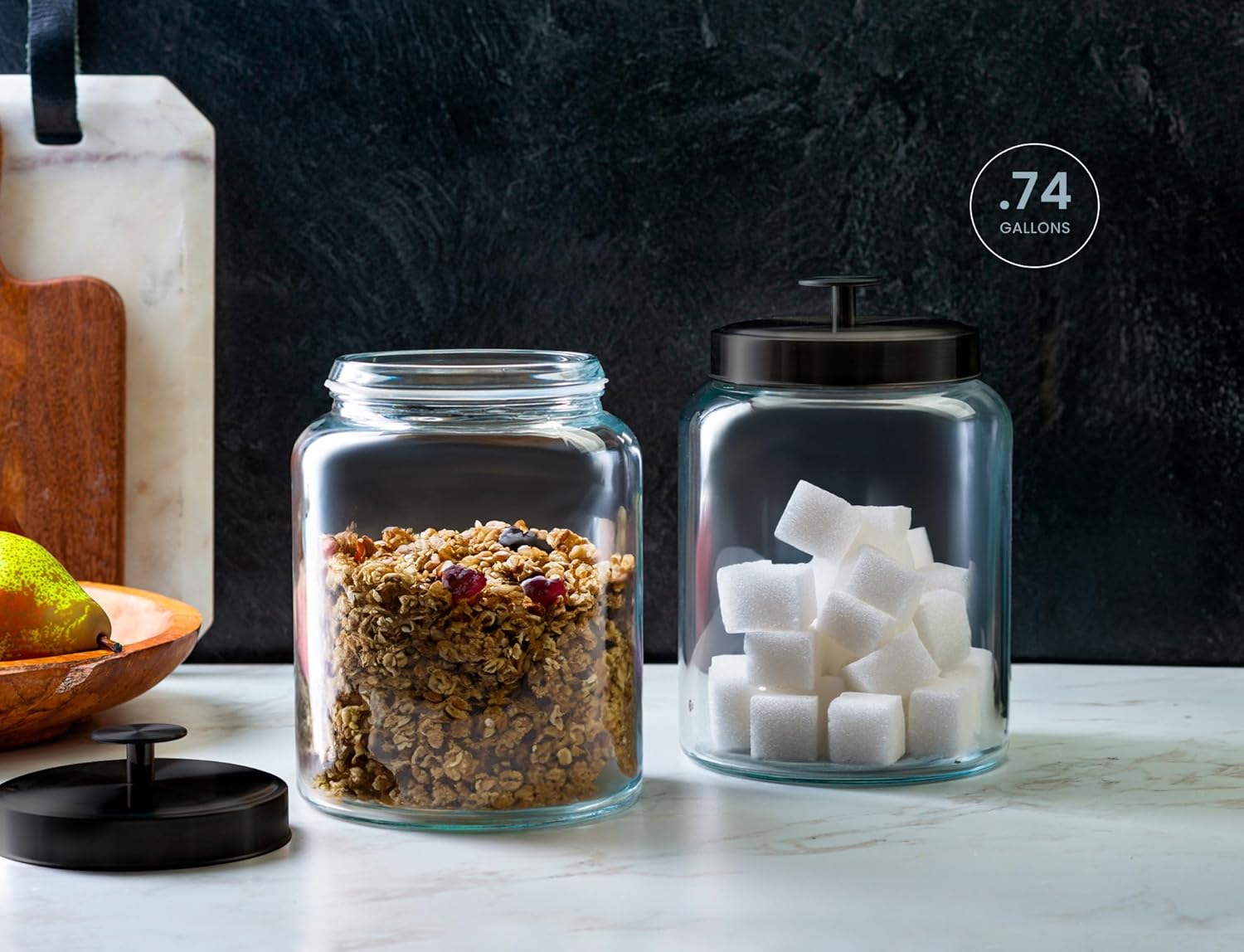 Glass Kitchen Canister Set, Fo - Set Food Storage ulasan dan harga