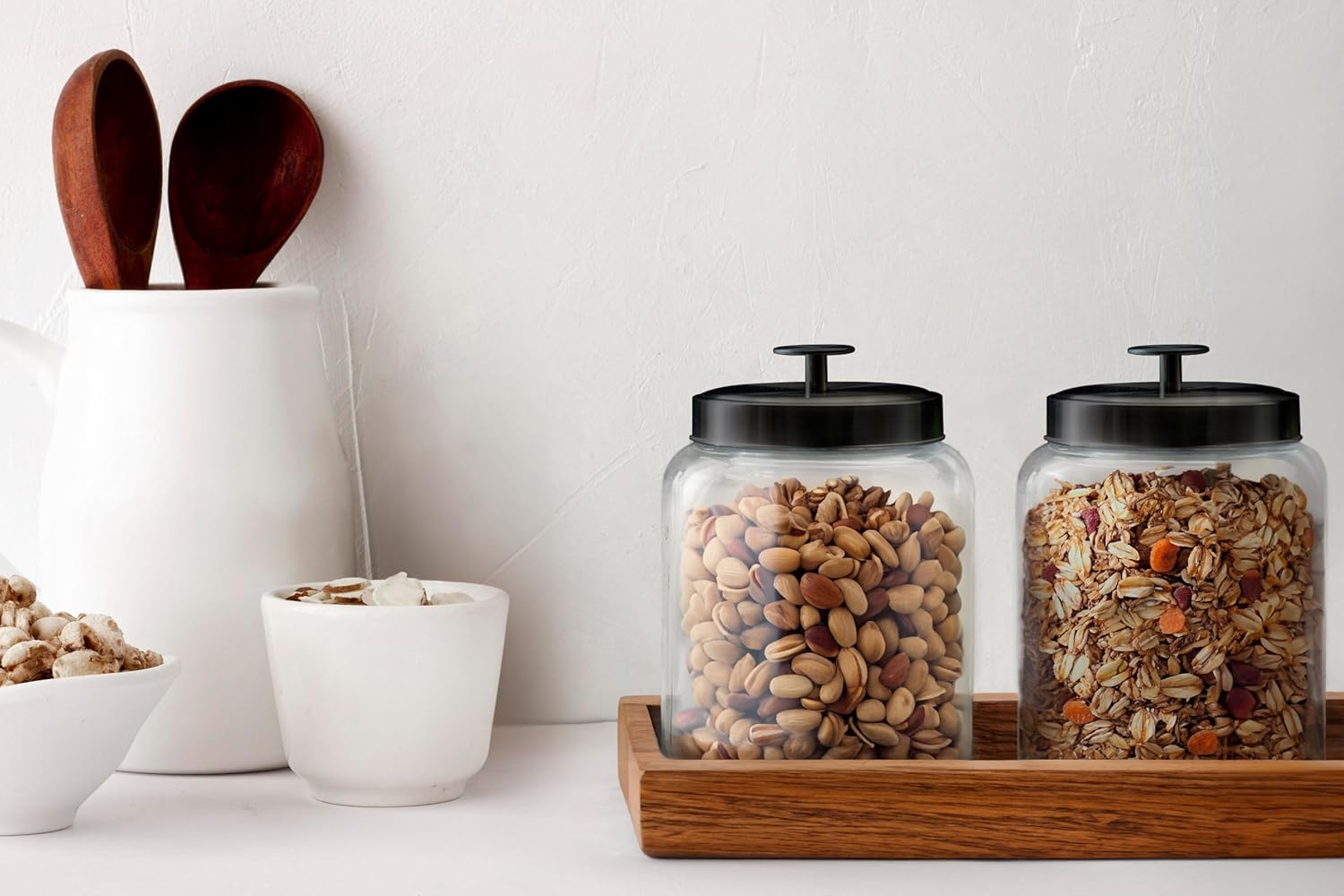 Glass Kitchen Canister Set, Fo - Set Food Storage ulasan dan harga