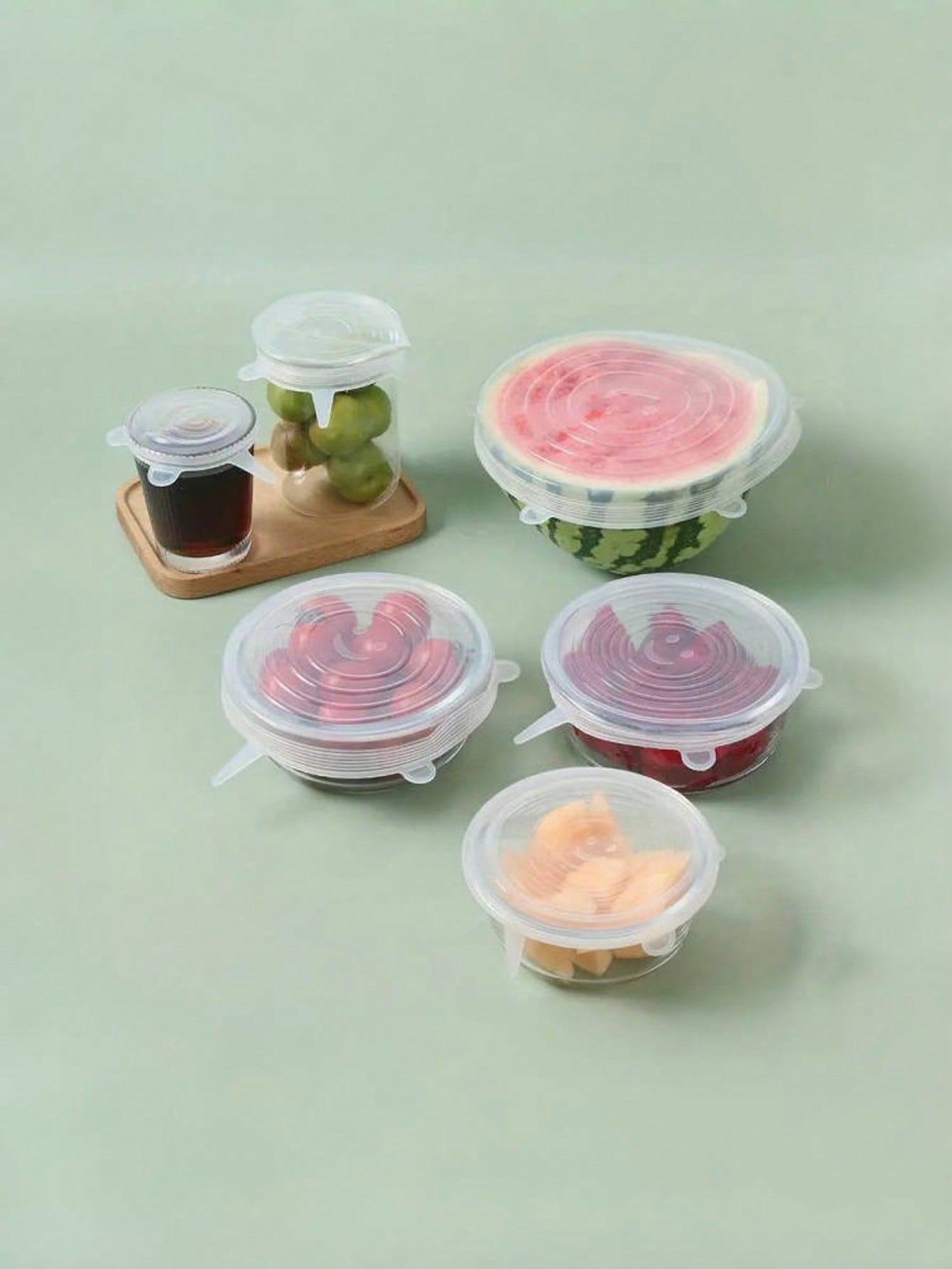 6pcs/Set Silicone Elastic Lids - Food Storage Safe ulasan dan harga