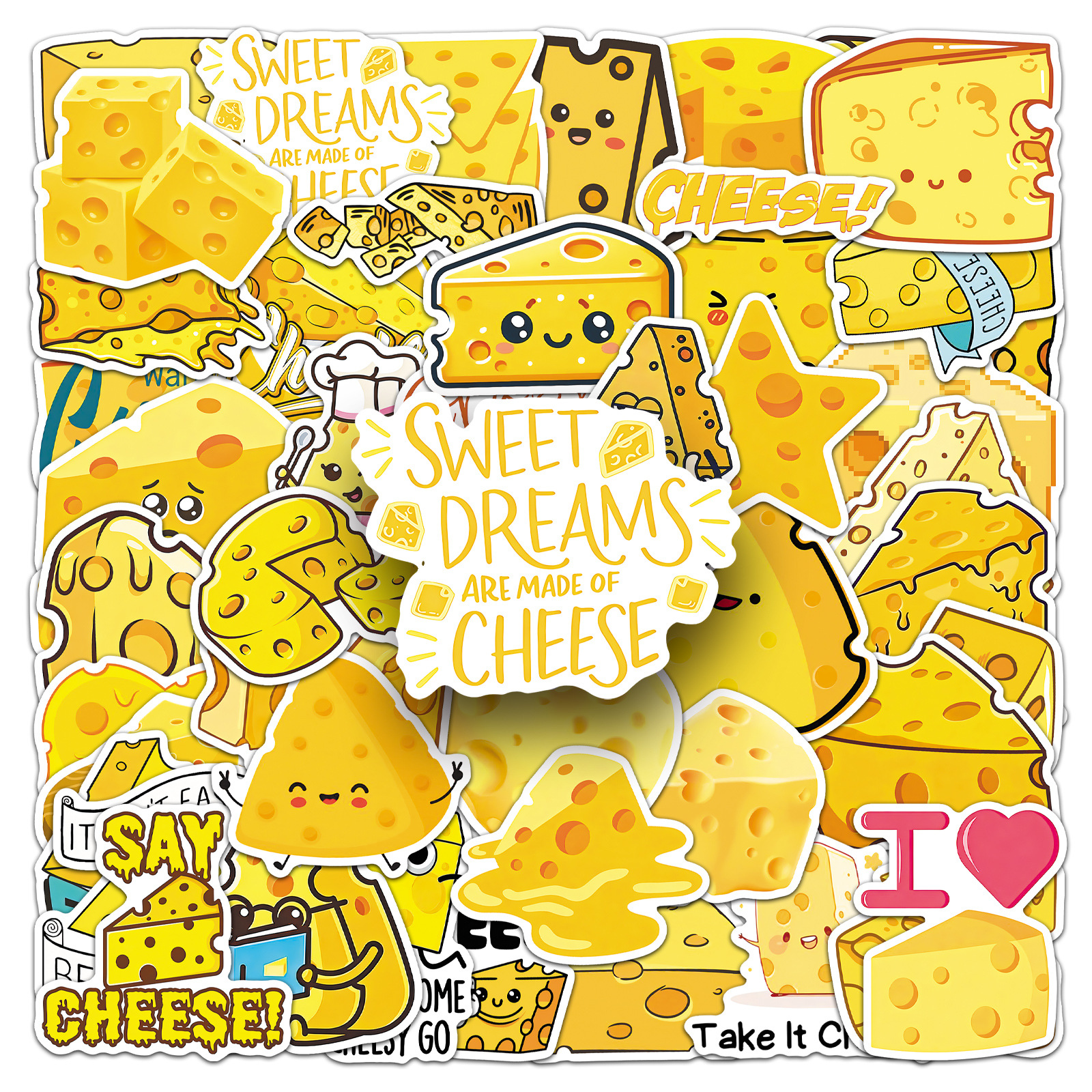 50 PCS Cartoon Cheese Food Doo - Food Storage In Cabinets ulasan dan harga
