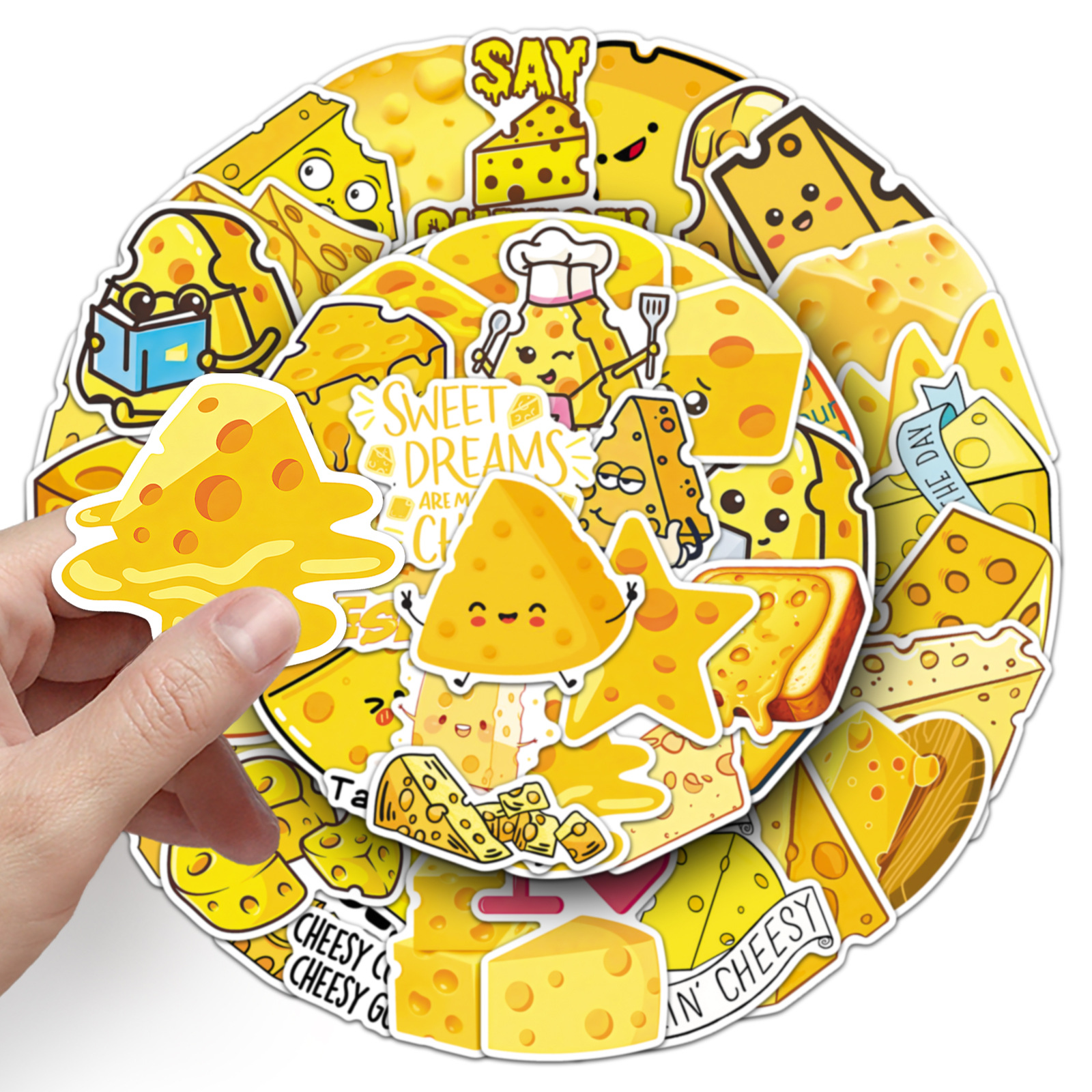 50 PCS Cartoon Cheese Food Doo - Food Storage In Cabinets ulasan dan harga