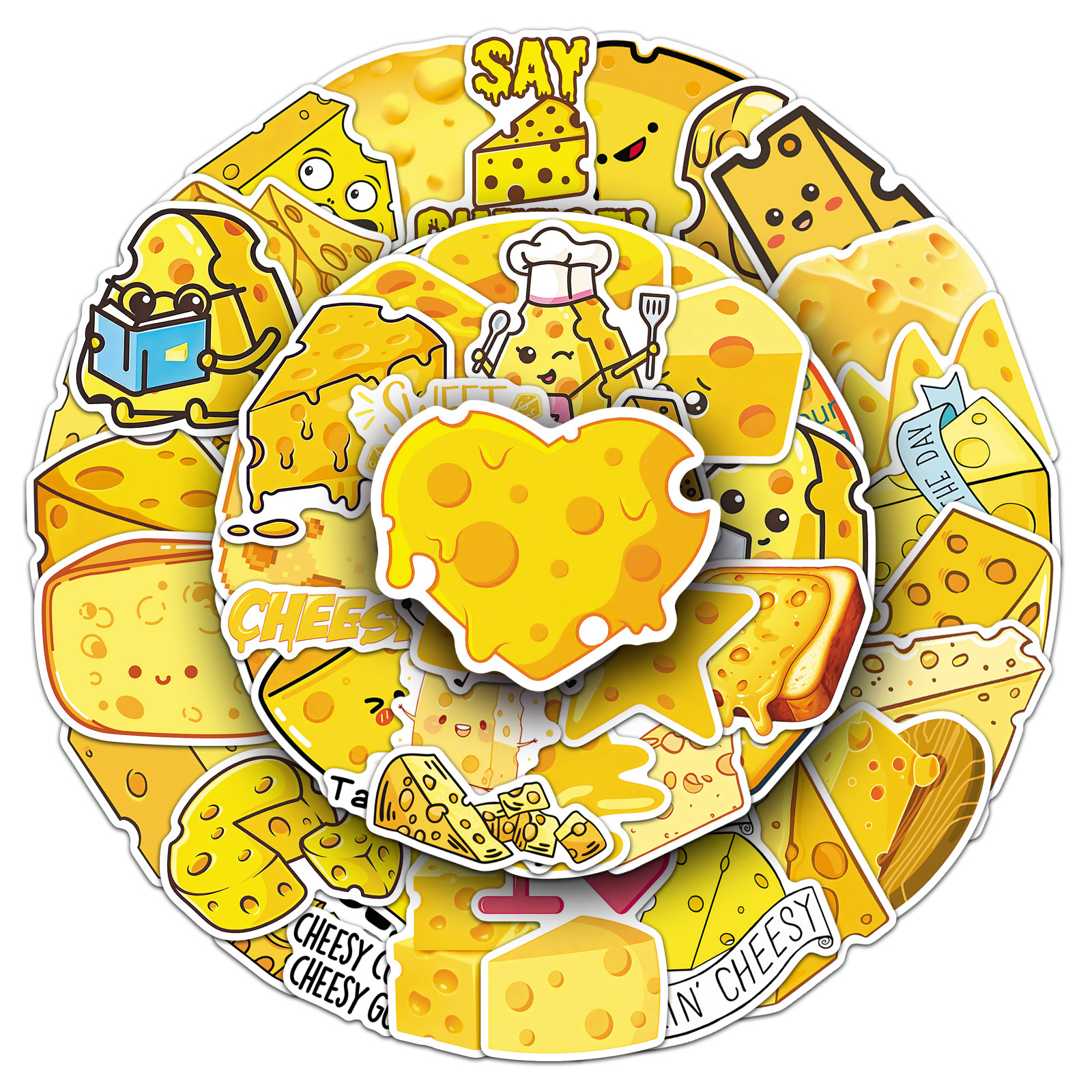 50 PCS Cartoon Cheese Food Doo - Food Storage In Cabinets ulasan dan harga