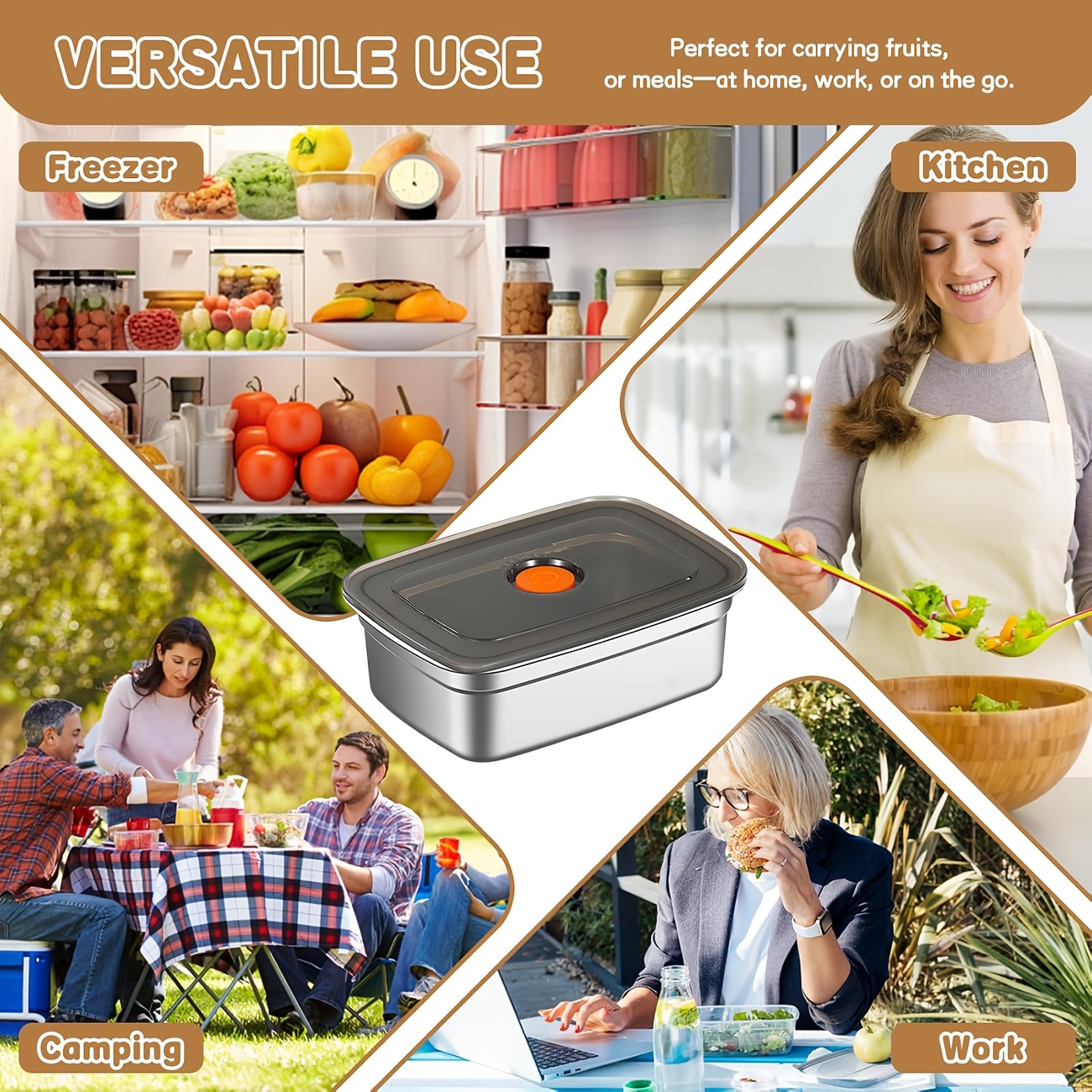 10-Piece Stainless Steel Food  - Food Storage Safe ulasan dan harga