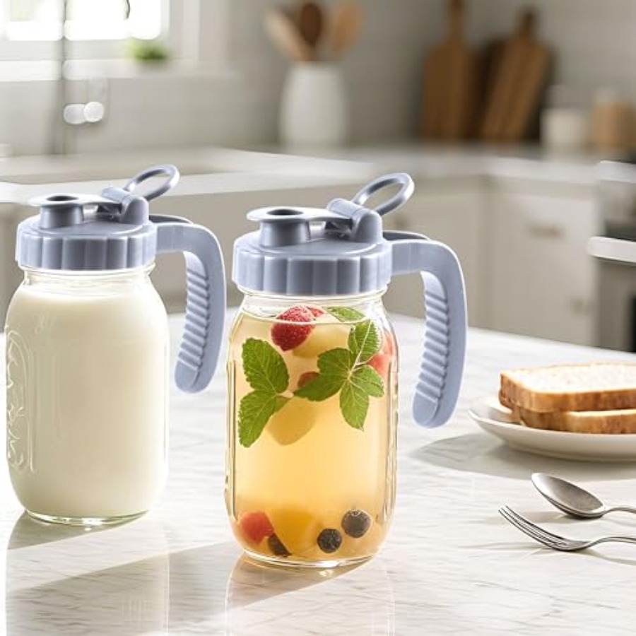 Glass Mason Jar Pitchers With  - Mason Jar Wide Mouth ulasan dan harga