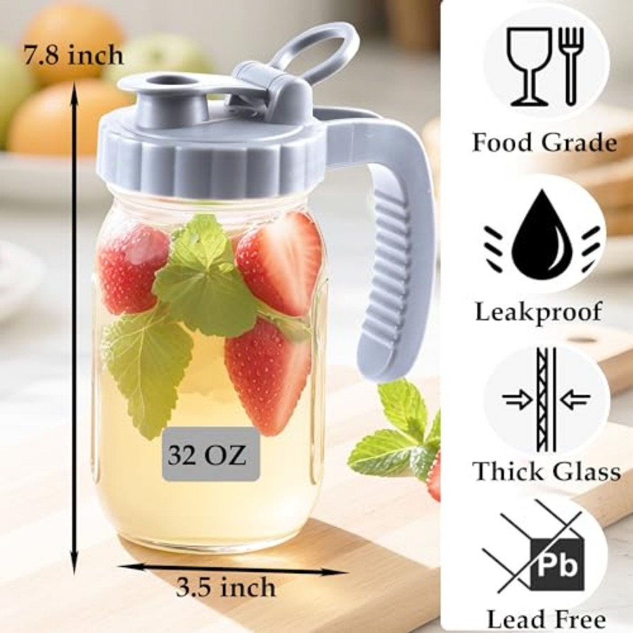 Glass Mason Jar Pitchers With  - Mason Jar Wide Mouth ulasan dan harga