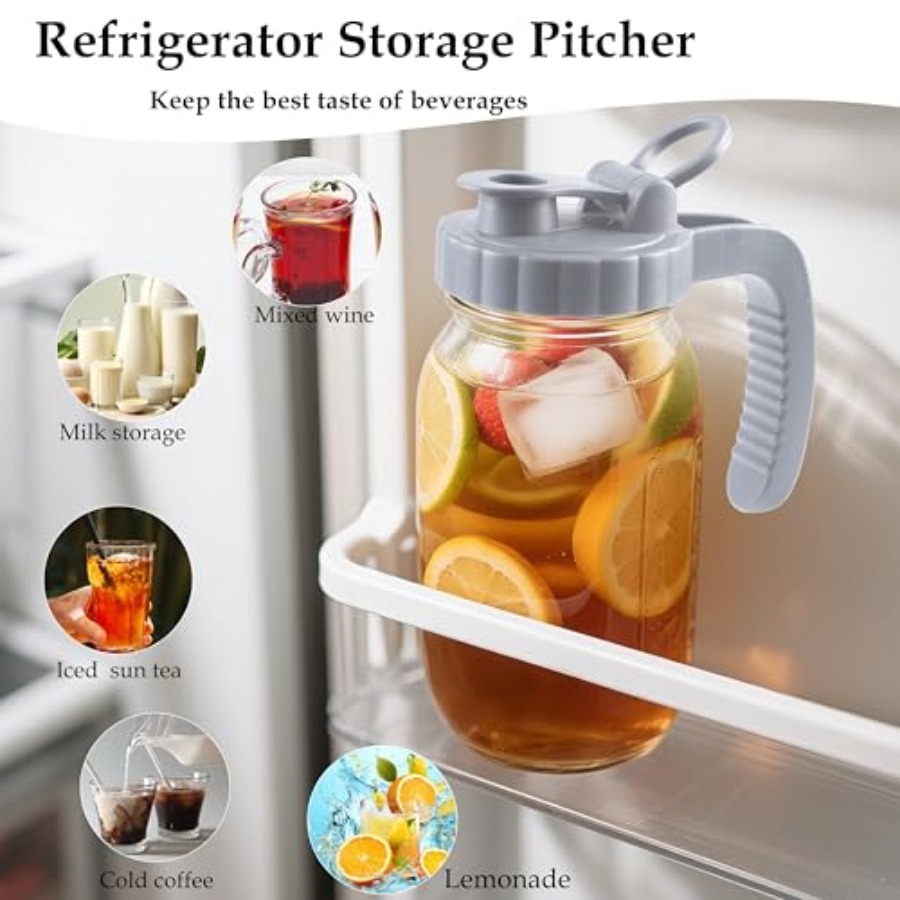Glass Mason Jar Pitchers With  - Mason Jar Wide Mouth ulasan dan harga
