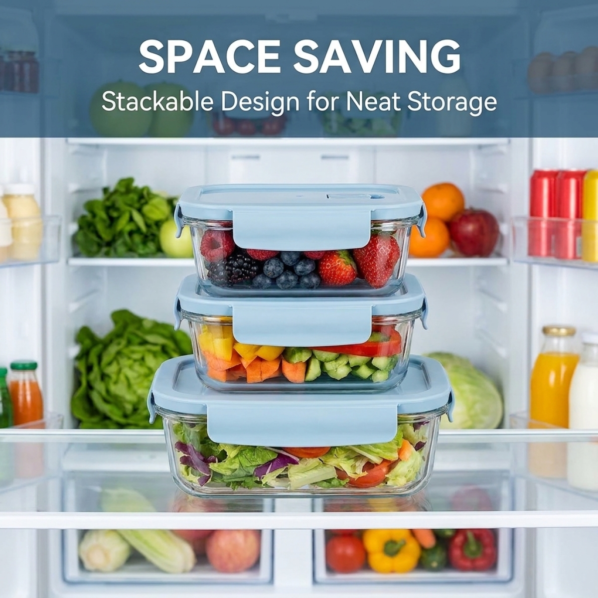 Sky Blue Glass Food Storage Co - Food Storage Prep Containers ulasan dan harga