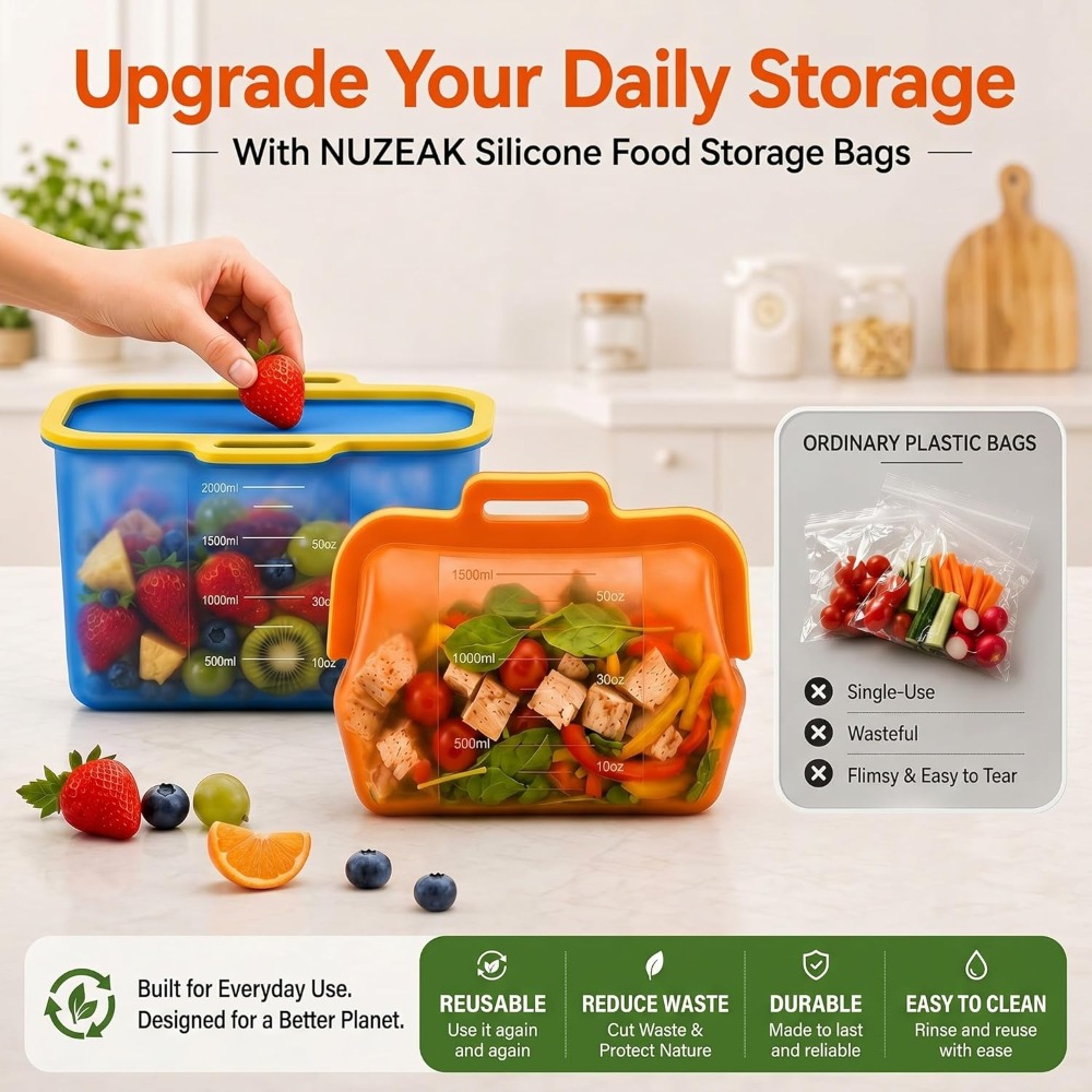 Reusable Silicone Food Storage - Food Storage Reusable Bags ulasan dan harga