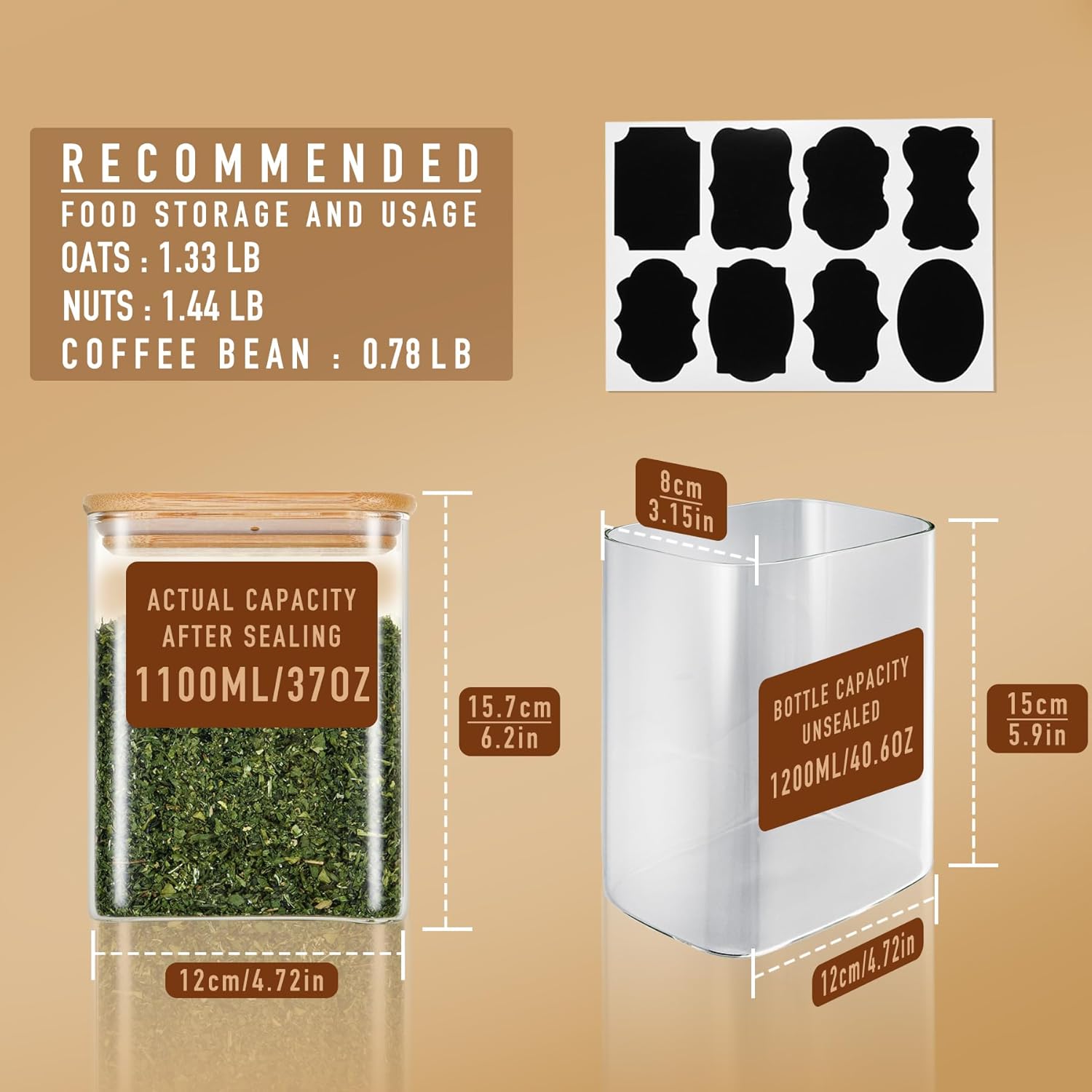 37oz Rectangle Airtight Glass  - Set Food Storage ulasan dan harga