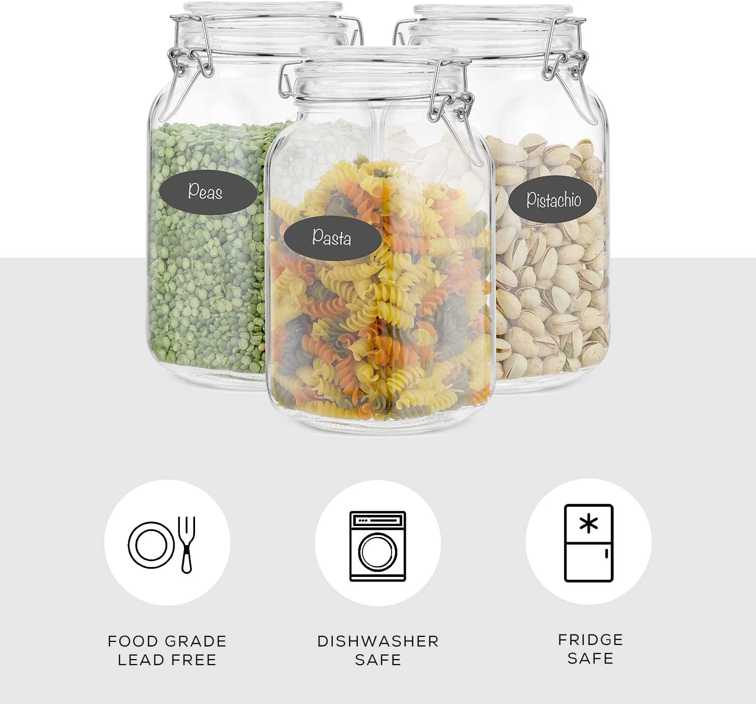 Airtight Glass Jars with Lids  - Set Food Storage ulasan dan harga