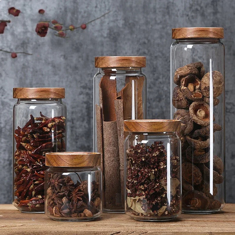 1pcs Glass Airtight Canister w - Airtight Cereal Jar ulasan dan harga