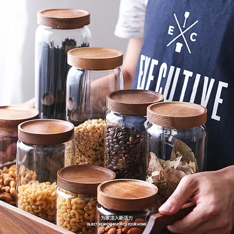 1pcs Glass Airtight Canister w - Airtight Cereal Jar ulasan dan harga