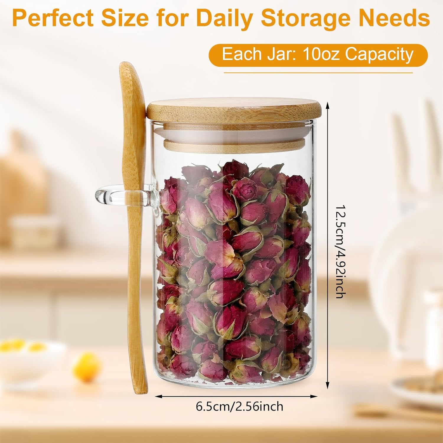 10 Pack Glass Jars with Bamboo - Set Food Storage ulasan dan harga