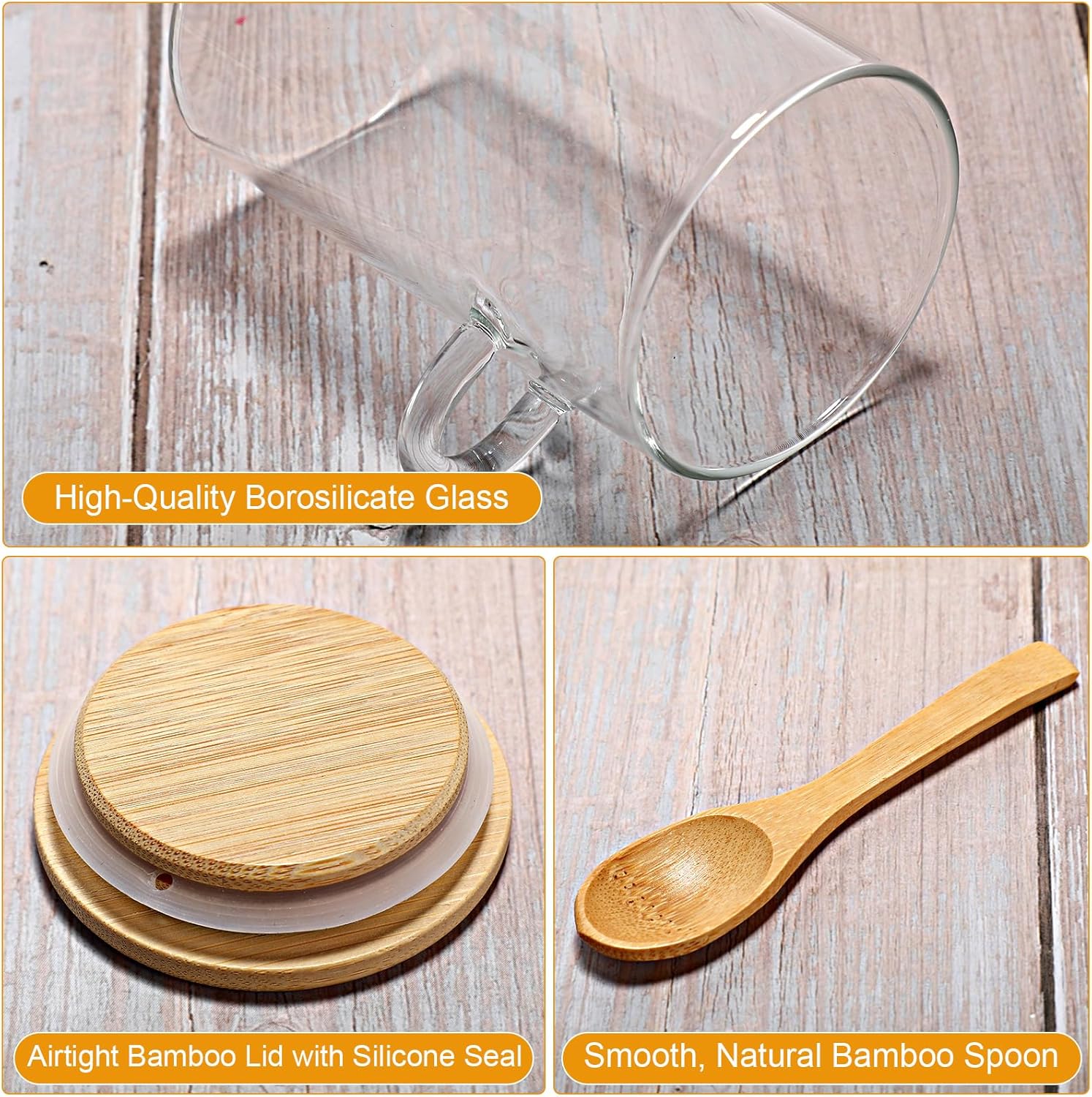 10 Pack Glass Jars with Bamboo - Set Food Storage ulasan dan harga