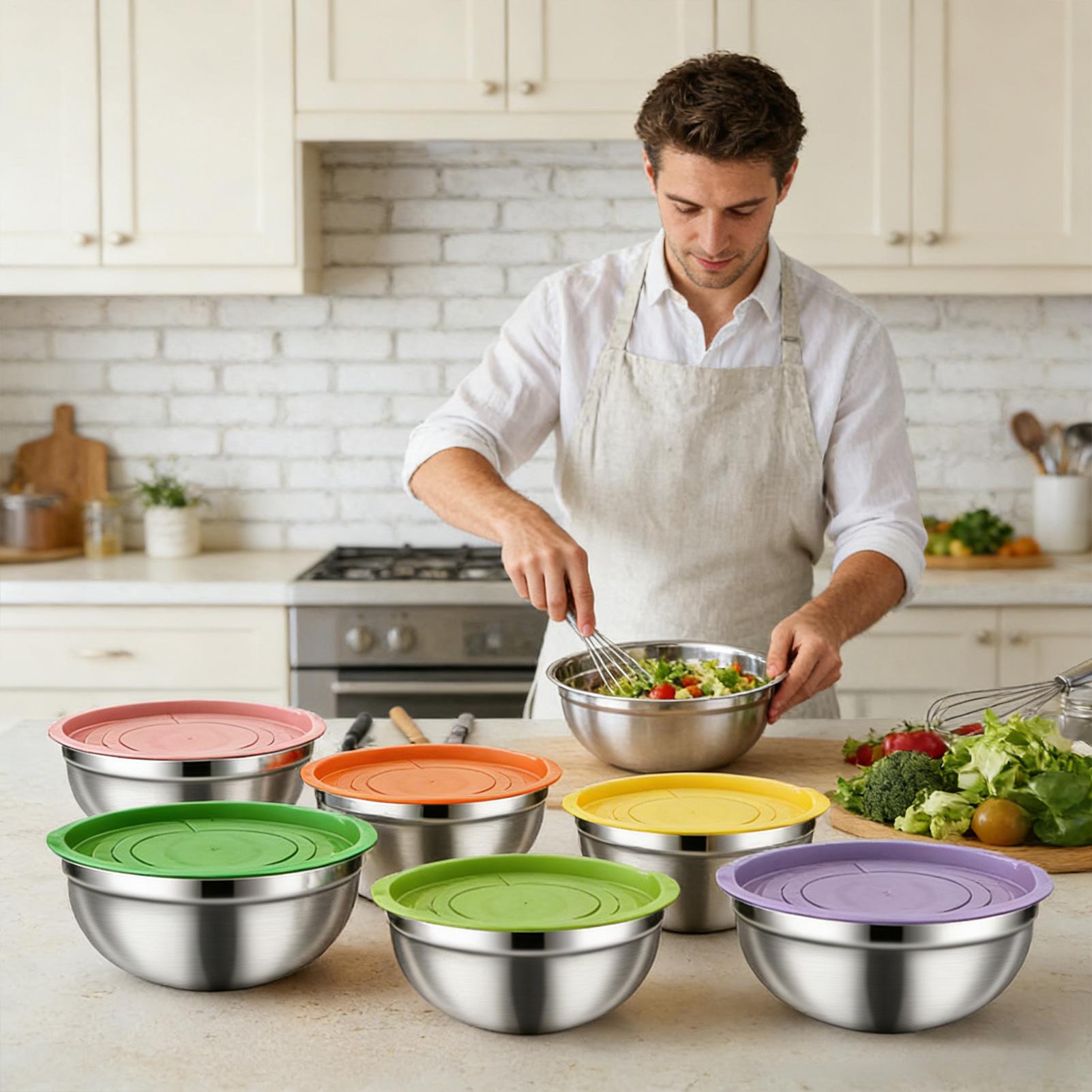 Metal Mixing Bowls Nesting Rou - Food Storage Safe ulasan dan harga