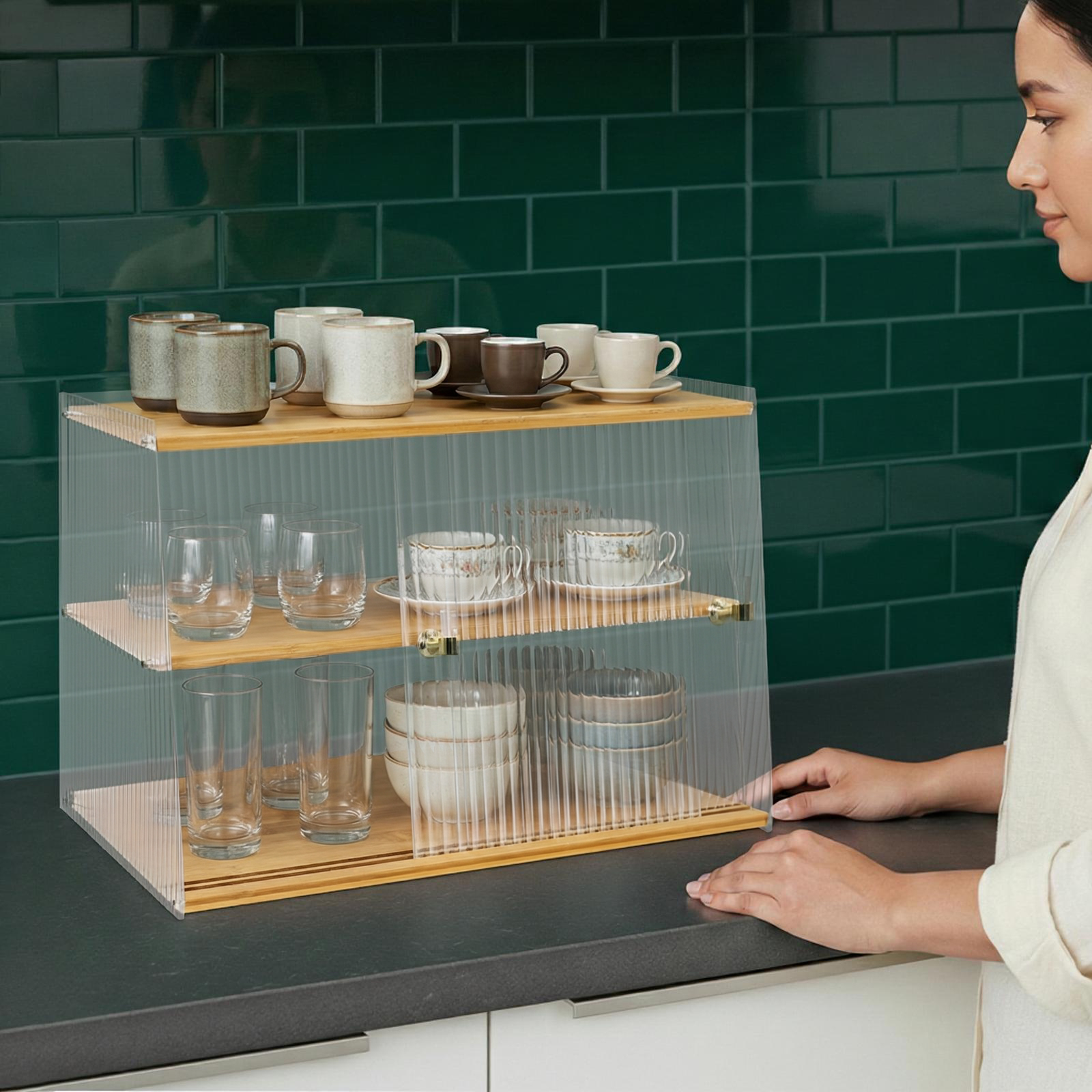 Wood Color Semi-Clear Pantry C - Food Storage In Cabinets ulasan dan harga
