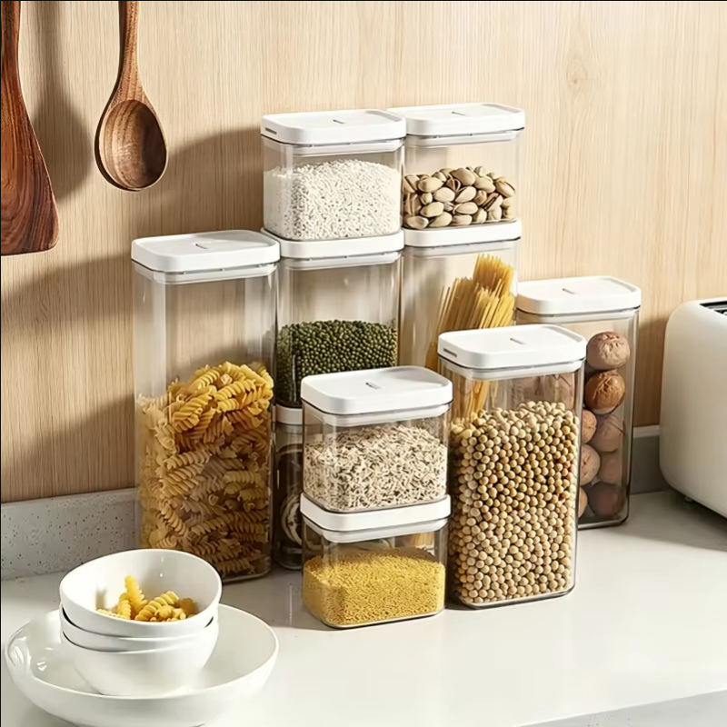 Transparent Plastic Grain Seal - Airtight Cereal Jar ulasan dan harga