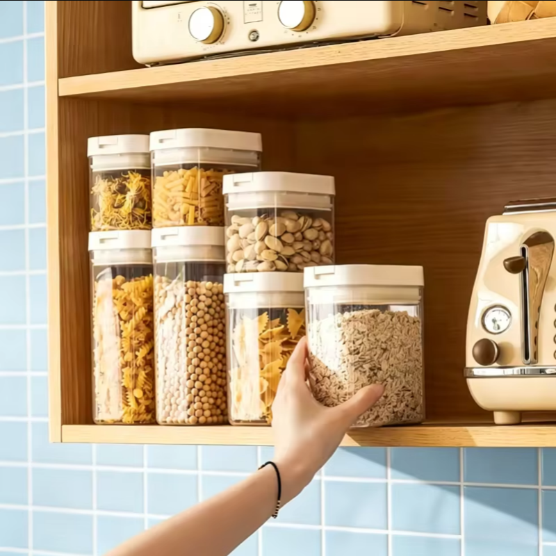 Transparent Plastic Grain Seal - Airtight Cereal Jar ulasan dan harga