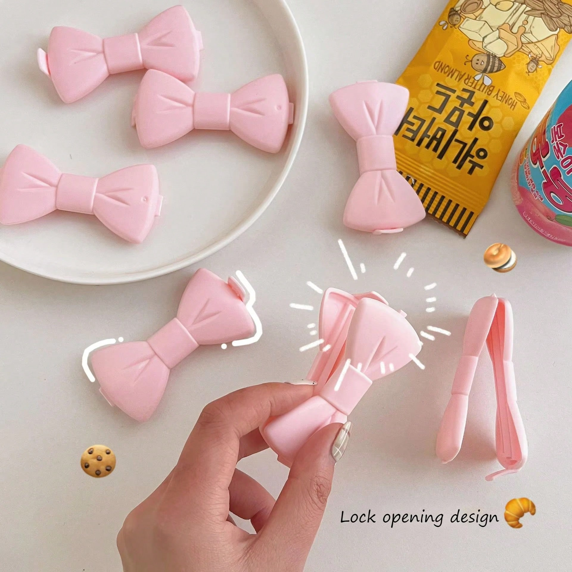 5PCS Kawaii Food Sealing Clip  - Food Storage Reusable Bags ulasan dan harga