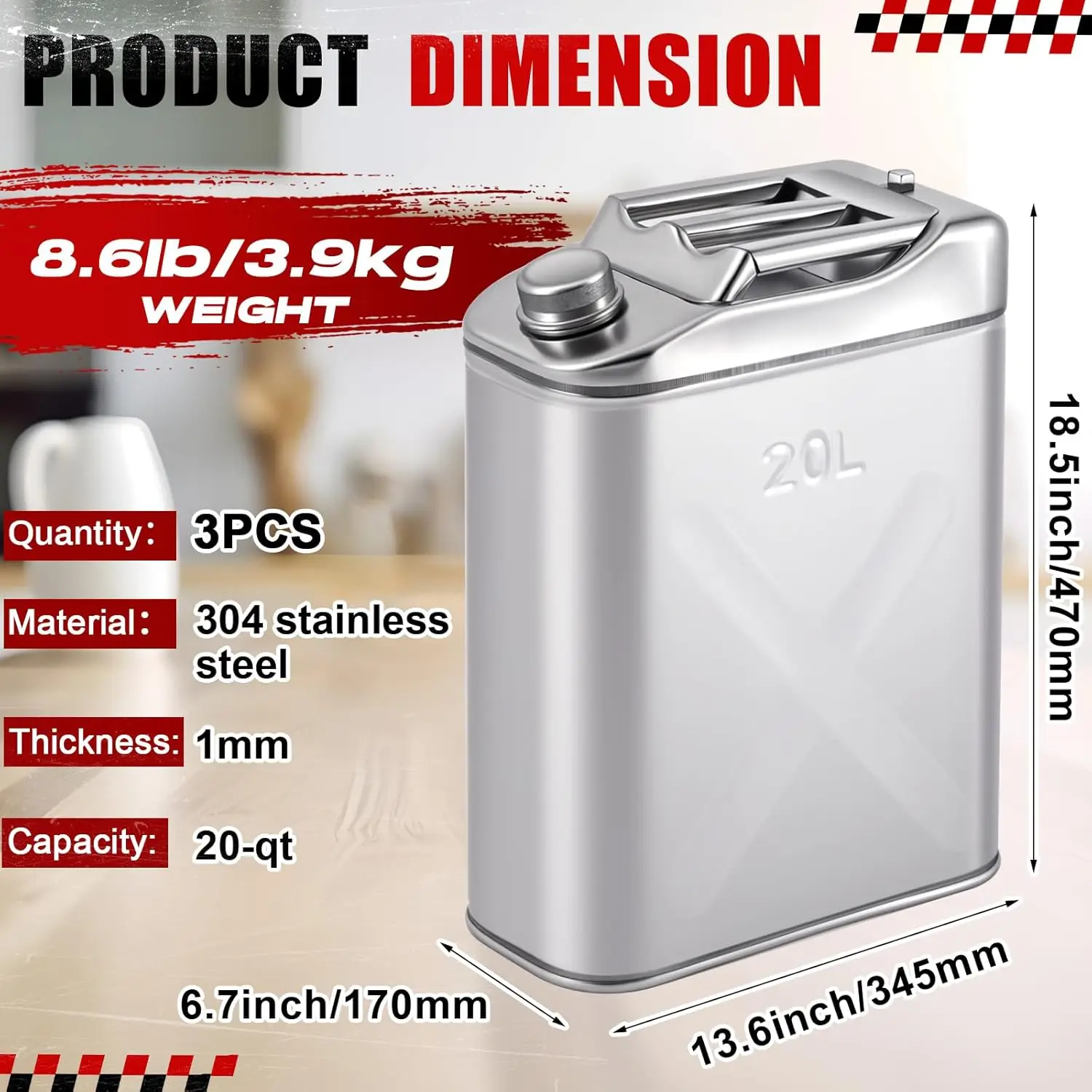3 Pcs Five Gallon 304 Stainles - Food Storage Guide ulasan dan harga