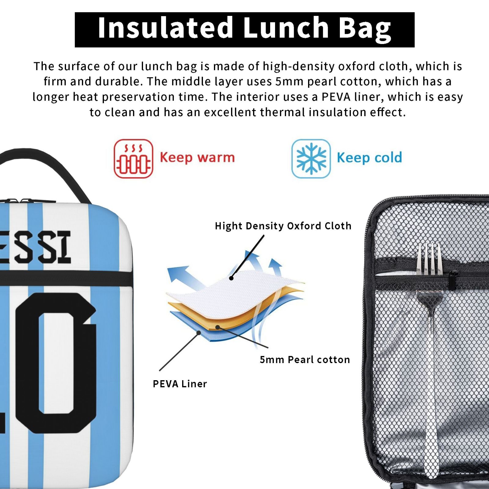 Custom Messis 10 Football Socc - Food Storage Keep Warm ulasan dan harga
