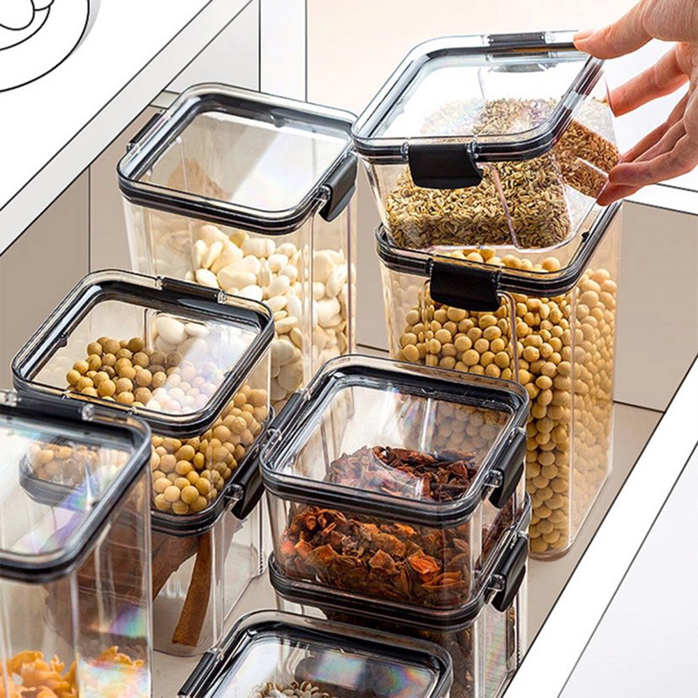 1-4PCS Sealed Jars Kitchen Org - Airtight Cereal Jar ulasan dan harga