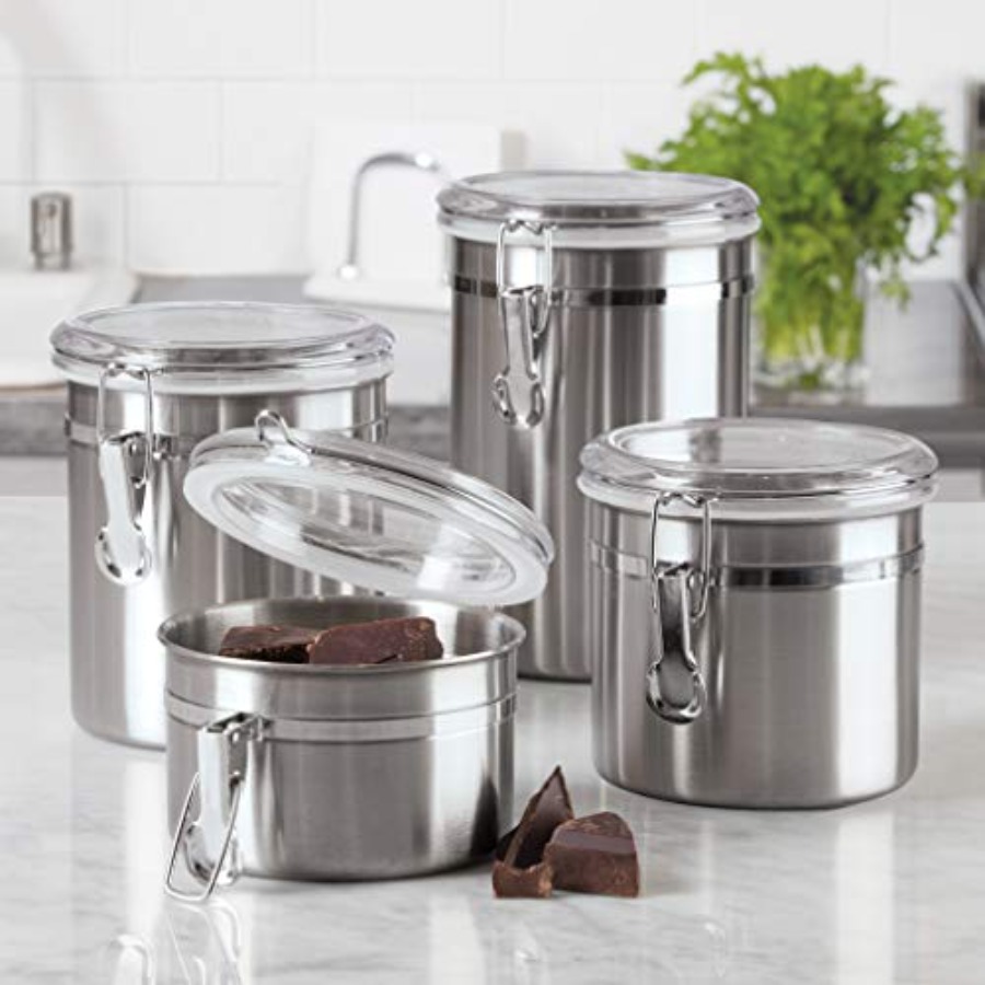 Set of 4 Stainless Steel Kitch - Set Food Storage ulasan dan harga
