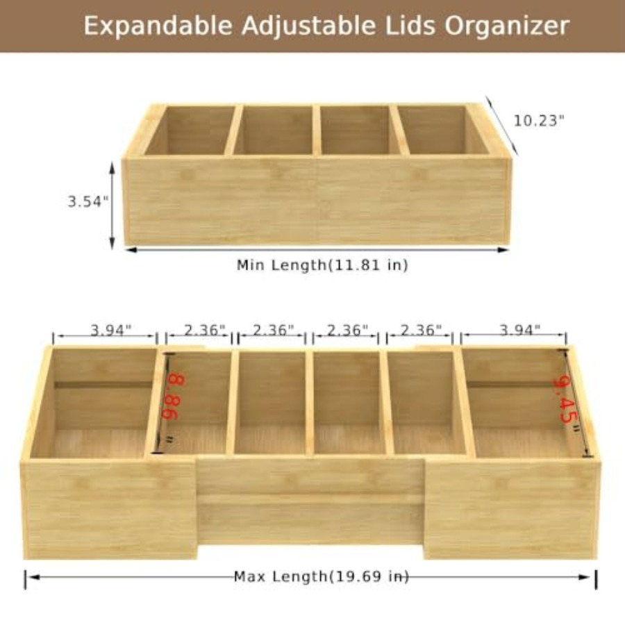 Lid Organizer for Cabinet, Bam - Food Storage In Cabinets ulasan dan harga