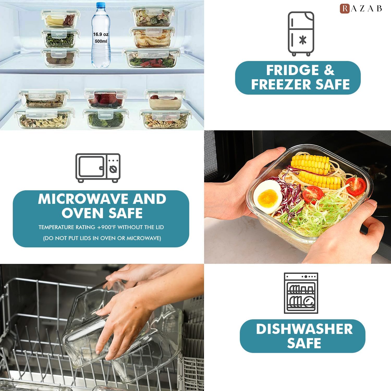 24 Pc Airtight Glass Food Stor - Food Storage Safe ulasan dan harga