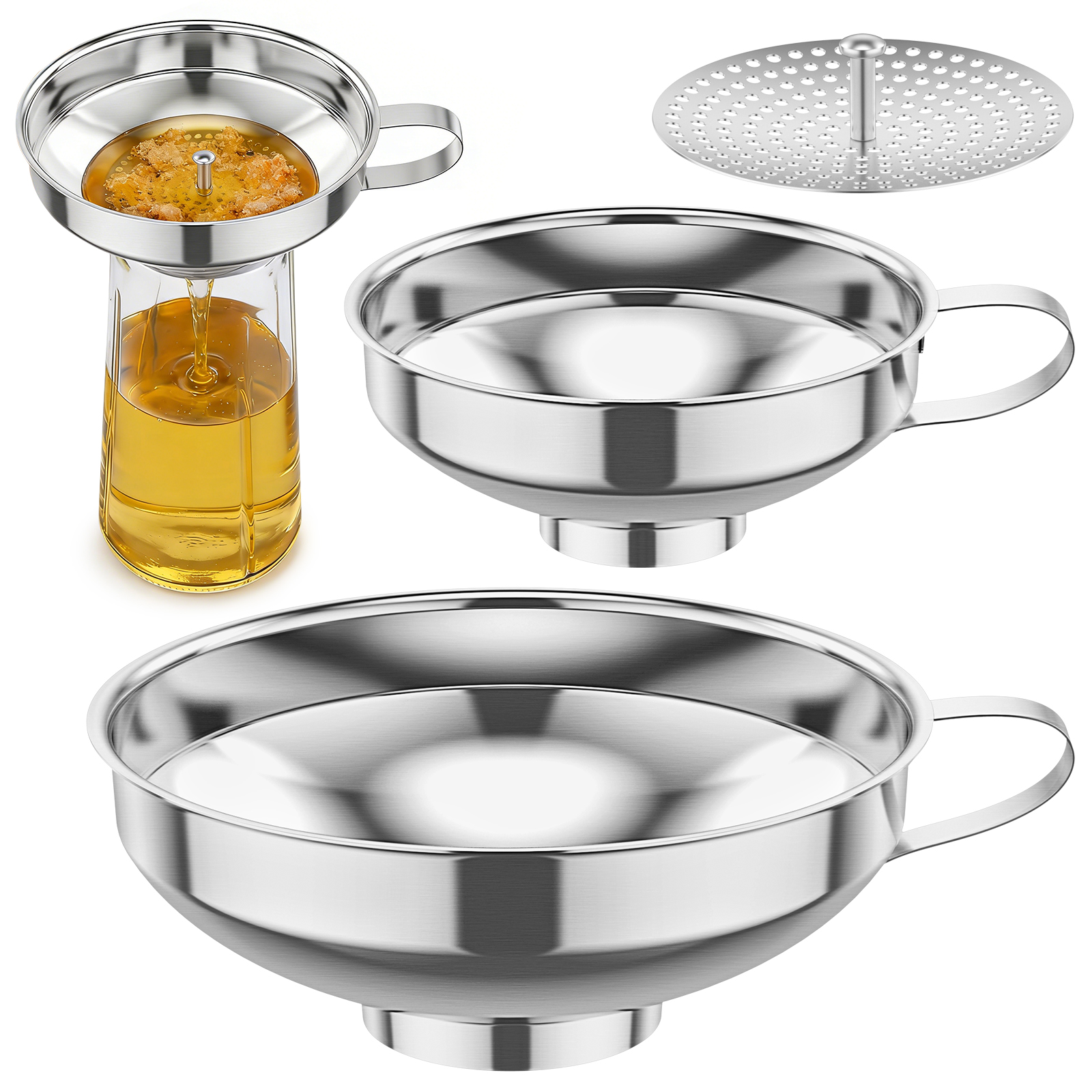 3Pack Canning Funnel with Stra - Mason Jar Wide Mouth ulasan dan harga