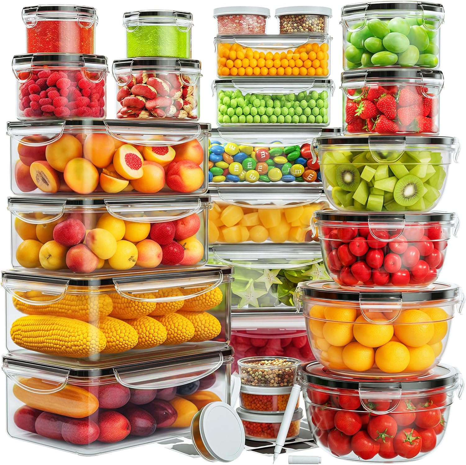 52 PCS Food Storage Containers - Food Storage Prep Containers ulasan dan harga