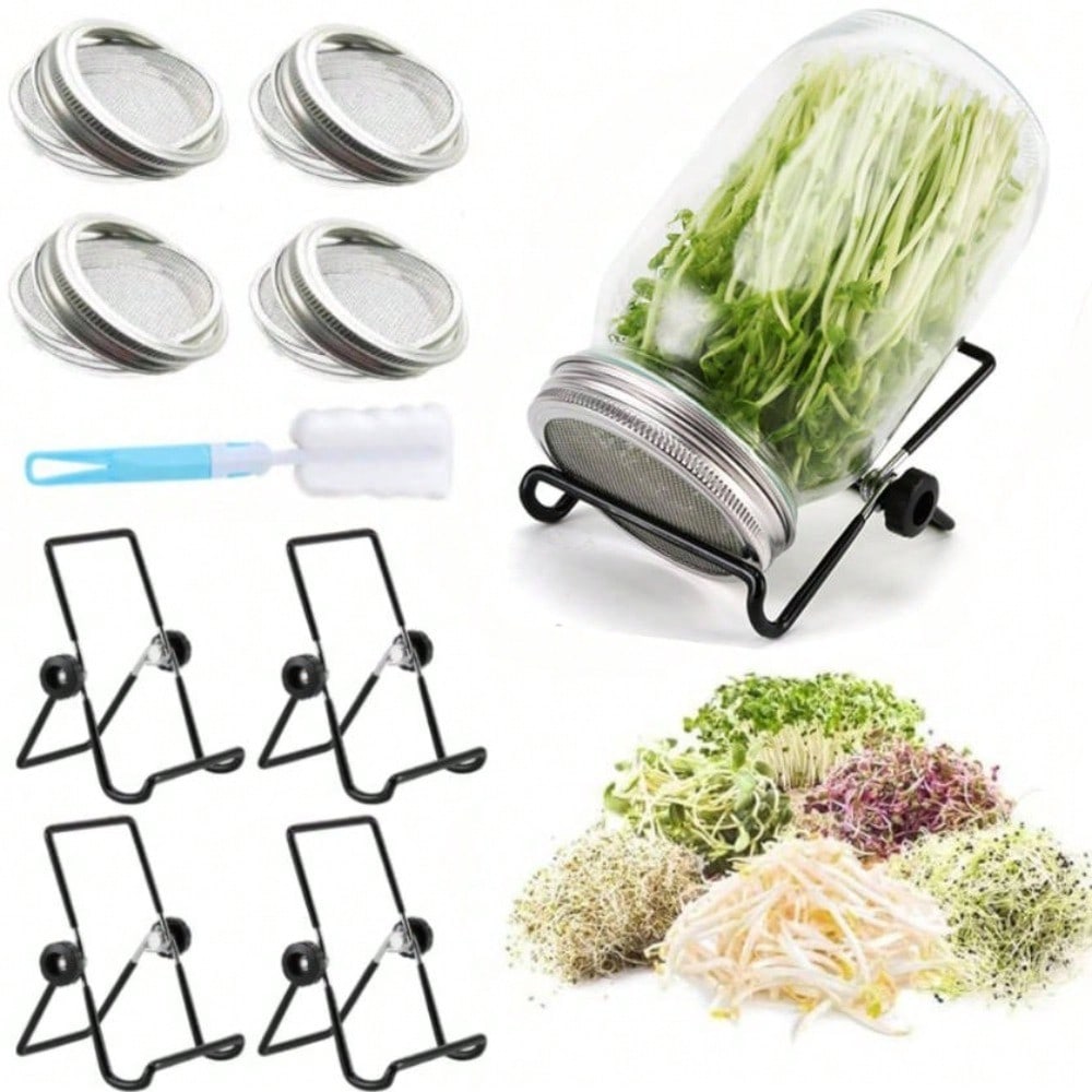 9pcs Sprouting Lids Growing Ki - Mason Jar Wide Mouth ulasan dan harga