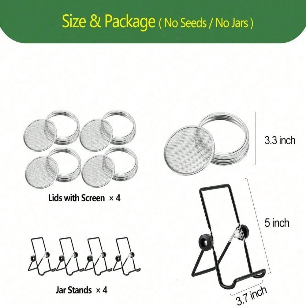 9pcs Sprouting Lids Growing Ki - Mason Jar Wide Mouth ulasan dan harga