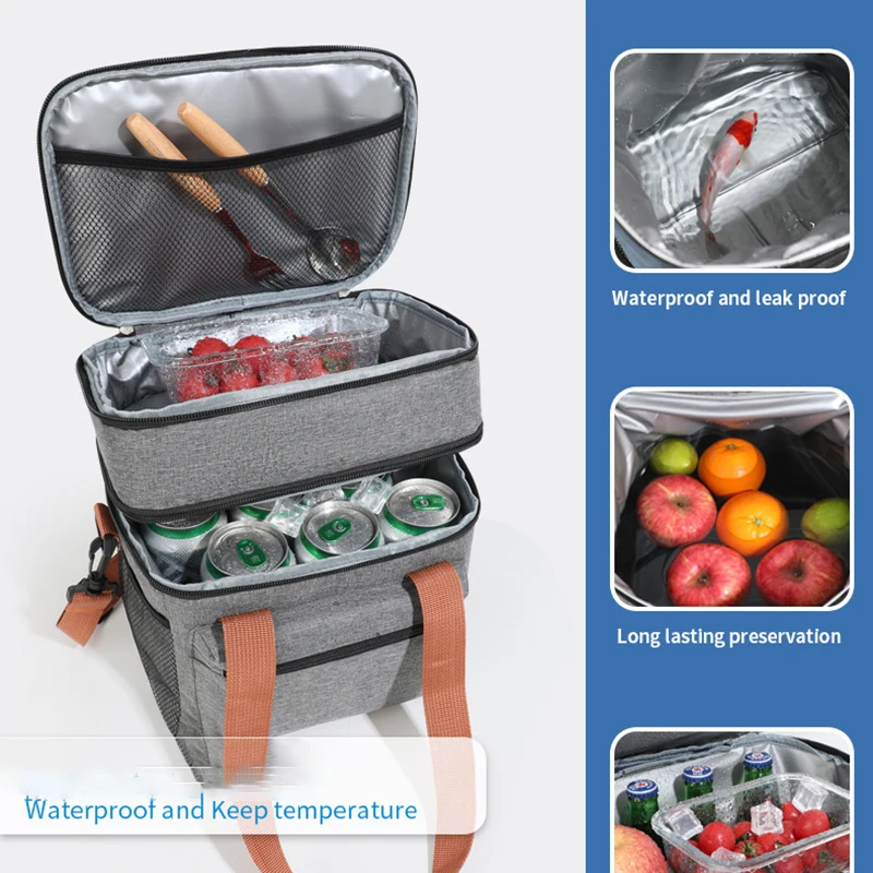 Thermal Lunch Bag Double Layer - Food Storage Keep Warm ulasan dan harga