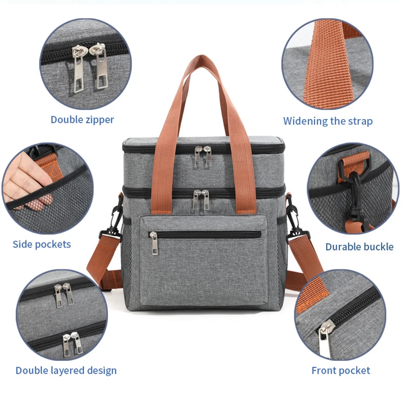Thermal Lunch Bag Double Layer - Food Storage Keep Warm ulasan dan harga